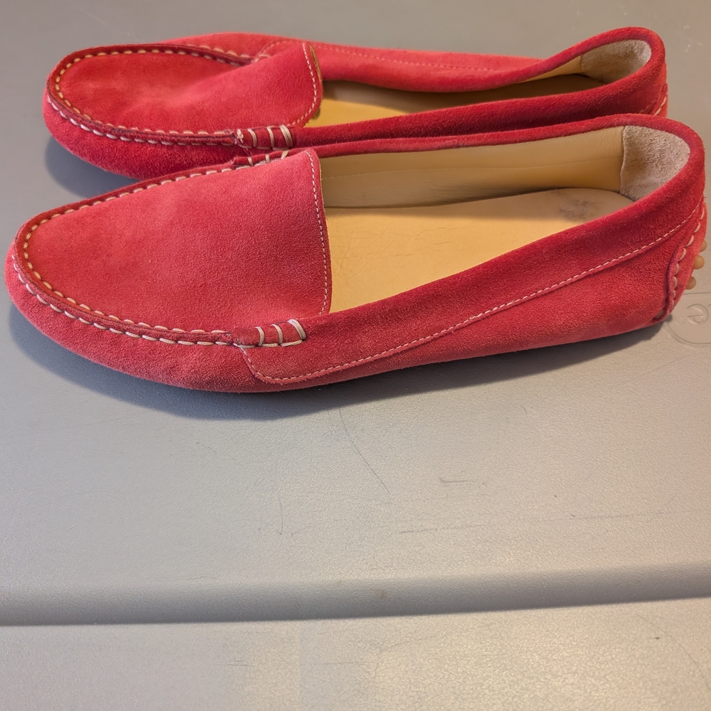 M. GEMI FELIZ Women's Red Suede Loafers SIZE 40